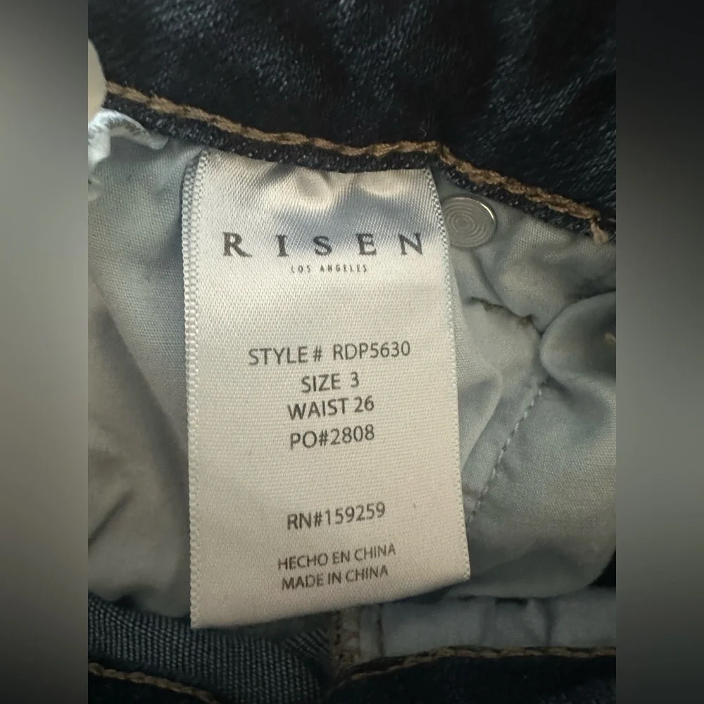 Risen Jeans High Rise Stretch Straight Leg Jeans Size 3/26 - Picture 5 of 10